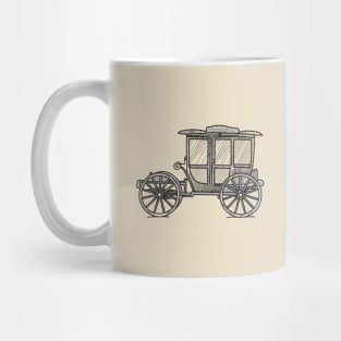 Line art of a Horse-drawn carriage Mug